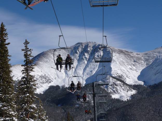 Riding Sunnyside Lift, Mary Jane, Winter Park, Colorado © 2012 Frosty Wooldridge