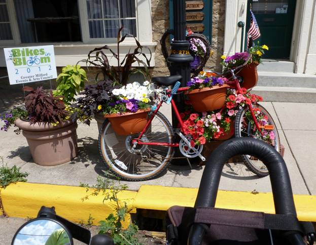 Pulling up to a bike in bloom © 2012 Frosty Wooldridge